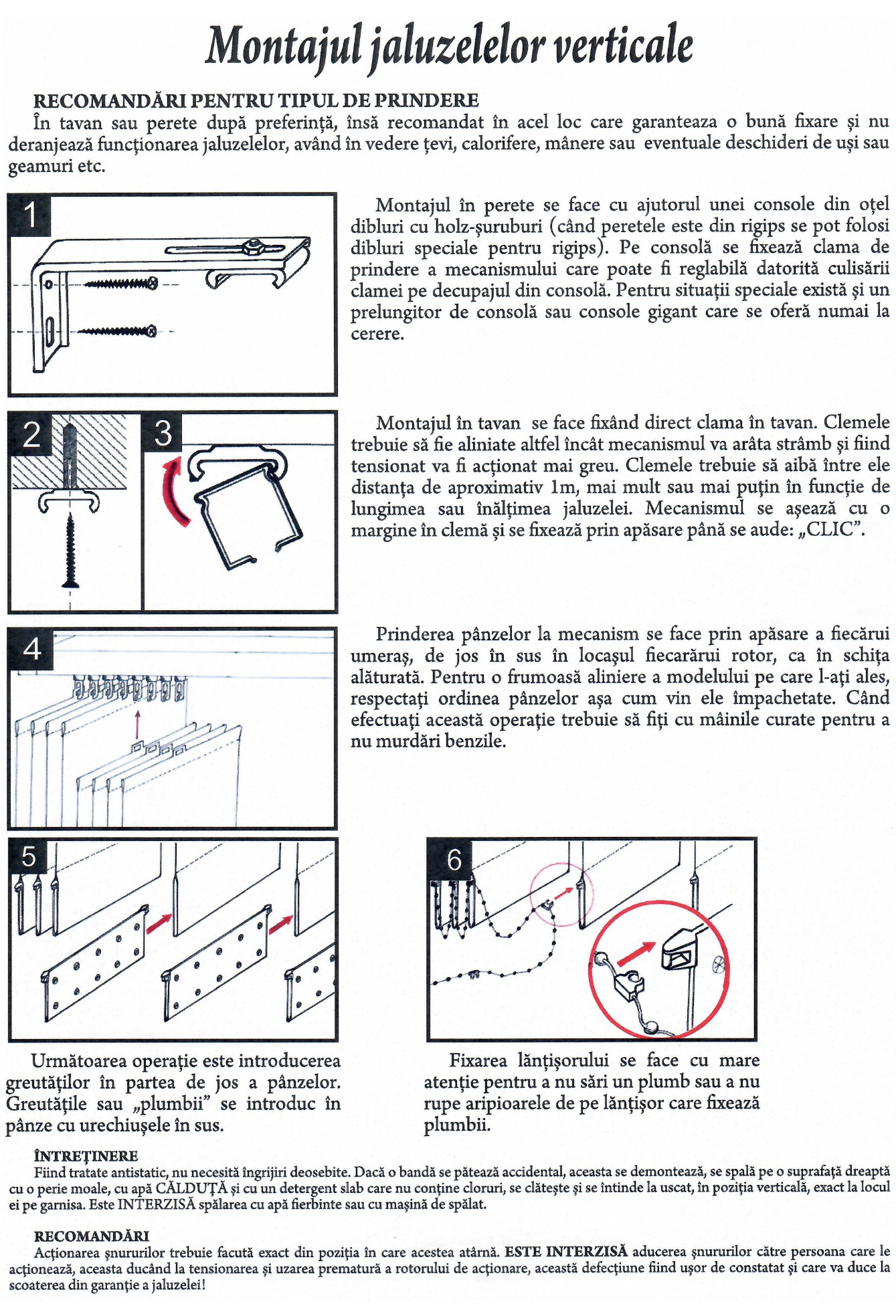 MONTAJ JALUZELE VERTICALE