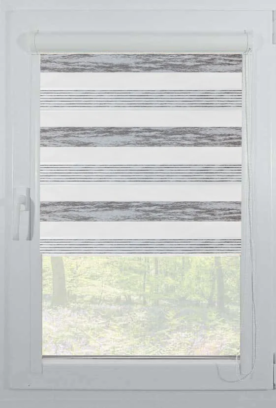 roleta zebra casetata elegance h1 v1 gri argintiu Rolete Zi Noapte Elegance H1 V1 Gri Argintiu Casetat - Rulouri Zebra Day Night Satinat Imprimeu Abstract cu Caseta