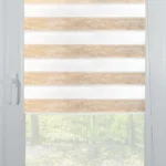 Rolete Zi Noapte Elegance H2 V1 Crem / Auriu Casetat - Rulouri Zebra Day Night Satinat Efect Marmorat cu Caseta