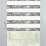 Rolete Zi Noapte Elegance H2 V6 Gri Argintiu Casetat - Rulouri Zebra Day Night Satinat Efect Marmorat cu Caseta