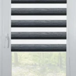 Rolete Zi Noapte Elegance H3 V5 Antracit / Gri Casetat - Rulouri Zebra Day Night Satinat Imprimeu Dungi Fine cu Caseta