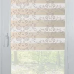 Rolete Zi Noapte Elegance T23 V10 Crem / Bej Casetat - Rulouri Zebra Day Night Satinat Imprimeu Floral Baroc cu Caseta