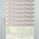 Rolete Zi Noapte Elegance T31 V10 Bej / Auriu Casetat - Rulouri Zebra Day Night Satinat Imprimeu Abstract cu Caseta