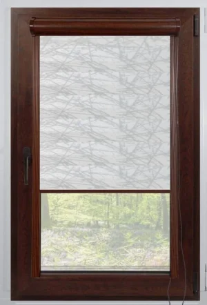 Rolete Zi Noapte Elegance T31 V3 Alb / Gri Casetat - Rulouri Zebra Day Night Satinat Imprimeu Abstract cu Caseta