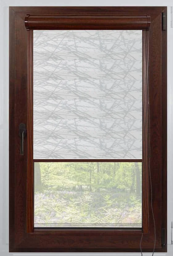 Rolete Zi Noapte Elegance T31 V3 Alb / Gri Casetat - Rulouri Zebra Day Night Satinat Imprimeu Abstract cu Caseta