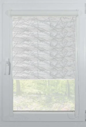 Rolete Zi Noapte Elegance T31 V3 Alb / Gri Casetat - Rulouri Zebra Day Night Satinat Imprimeu Abstract cu Caseta