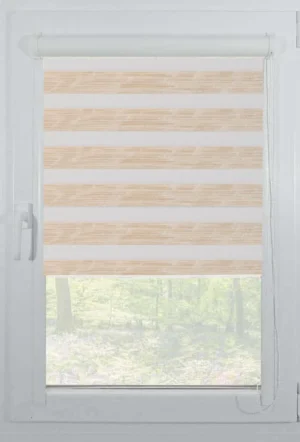 Rolete Zi Noapte Elite H1 V4 Crem / Bej Casetat - Rulouri Zebra Day Night Textură Melanj Natural cu Caseta