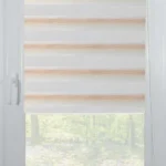 Rolete Zi Noapte Elite H5 V1 Piersică / Crem Casetat - Rulouri Zebra Day Night Gradient Satinat cu Caseta