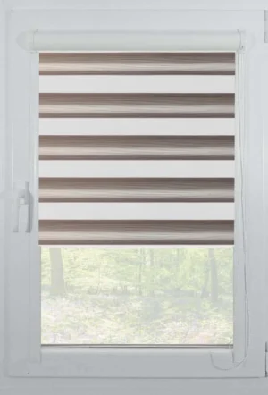 Rolete Zi Noapte Elite H5 V3 Bej / Taupe Casetat - Rulouri Zebra Day Night Gradient Satinat cu Caseta
