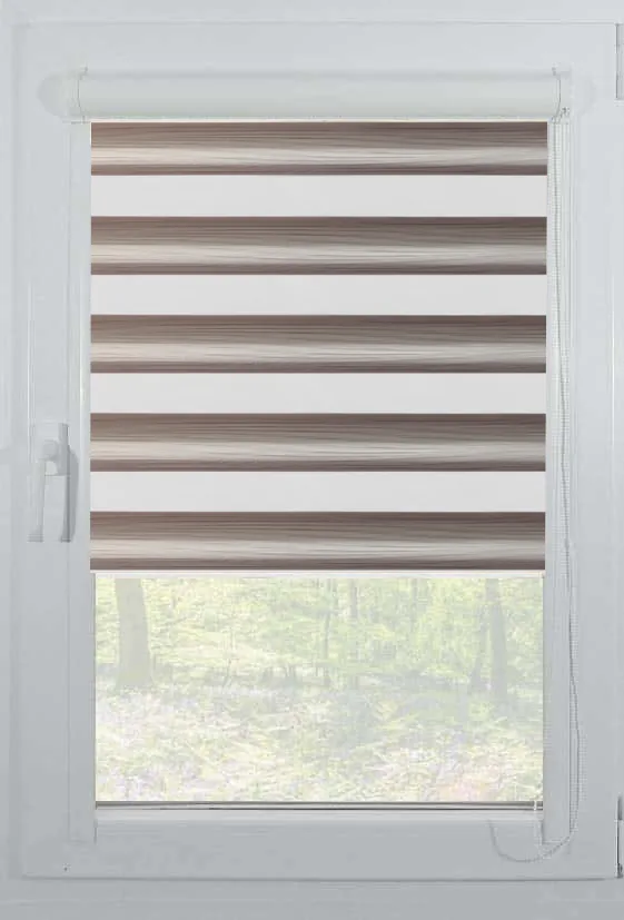 roleta zebra casetata elite h5 v3 bej taupe Rolete Zi Noapte Elite H5 V3 Bej / Taupe Casetat - Rulouri Zebra Day Night Gradient Satinat cu Caseta