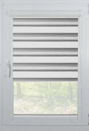 Rolete Zi Noapte Elite H5 V5 Gri Argintiu Casetat - Rulouri Zebra Day Night Gradient Satinat cu Caseta