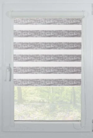 Rolete Zi Noapte Elite H6 V1 Gri / Taupe Casetat - Rulouri Zebra Day Night Textură Marmorată cu Caseta