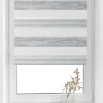 Rolete Zi Noapte Elegance H1 V1 Gri Argintiu - Rulouri Zebra Day Night Satinat Imprimeu Abstract