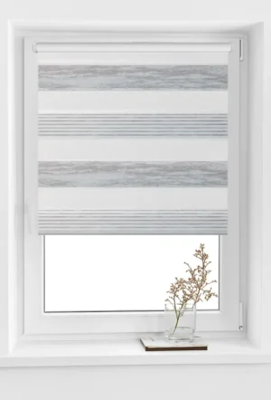 Rolete Zi Noapte Elegance H1 V1 Gri Argintiu - Rulouri Zebra Day Night Satinat Imprimeu Abstract