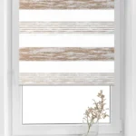 Rolete Zi Noapte Elegance H1 V4 Bej / Auriu - Rulouri Zebra Day Night Satinat Imprimeu Abstract