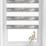 Rolete Zi Noapte Elegance H2 V6 Gri Argintiu - Rulouri Zebra Day Night Satinat Efect Marmorat