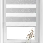 Rolete Zi Noapte Elegance T23 V6 Gri - Rulouri Zebra Day Night Satinat Imprimeu Floral Baroc