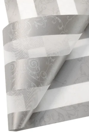 Rolete Zi Noapte Elegance T23 V6 Gri - Rulouri Zebra Day Night Satinat Imprimeu Floral Baroc