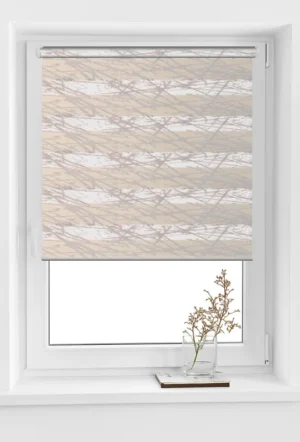 Rolete Zi Noapte Elegance T31 V10 Bej / Auriu - Rulouri Zebra Day Night Satinat Imprimeu Abstract
