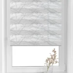 Rolete Zi Noapte Elegance T31 V3 Alb / Gri - Rulouri Zebra Day Night Satinat Imprimeu Abstract
