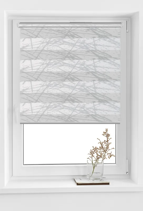 roleta zebra elegance t31 v3 alb gri Rolete Zi Noapte Elegance T31 V3 Alb / Gri - Rulouri Zebra Day Night Satinat Imprimeu Abstract