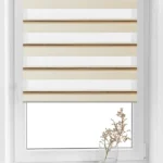 Rolete Zi Noapte Elite H2 V11 Crem / Maro - Rulouri Zebra Day Night Imprimeu Dungi Fine