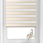 Rolete Zi Noapte Elite H3 V1 Alb / Auriu - Rulouri Zebra Day Night Imprimeu Dungi Fine