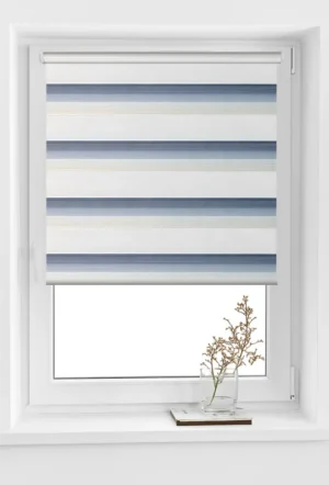 Rolete Zi Noapte Elite H4 V11 Albastru / Bej - Rulouri Zebra Day Night Gradient Degrade