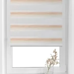 Rolete Zi Noapte Elite H5 V1 Piersică / Crem - Rulouri Zebra Day Night Gradient Satinat