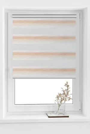 Rolete Zi Noapte Elite H5 V1 Piersică / Crem - Rulouri Zebra Day Night Gradient Satinat